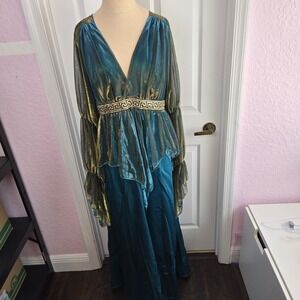 In Character Costumes Greek Medusa Costume Women's‎ Size 3XL  Teal Satin Cosplay